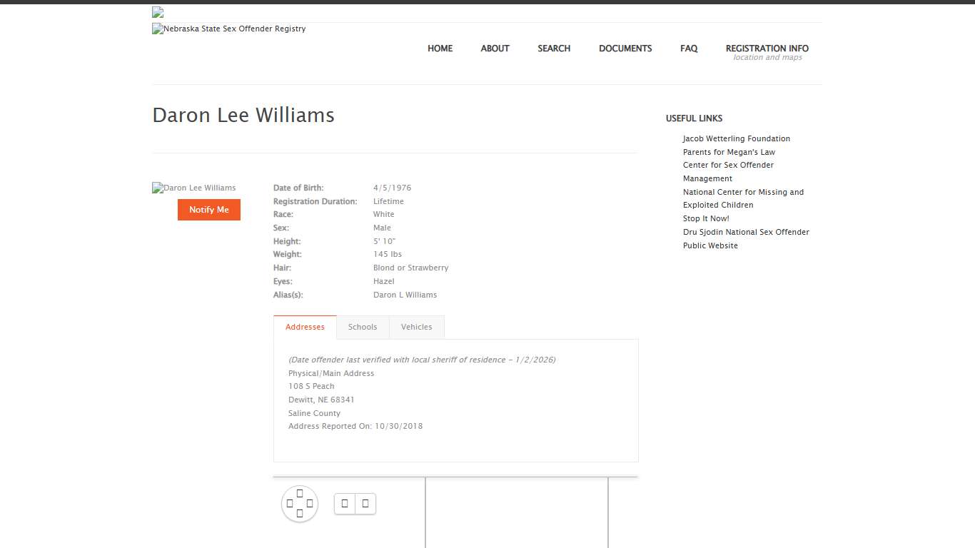 Nebraska Sex Offender Registry: Daron Lee Williams